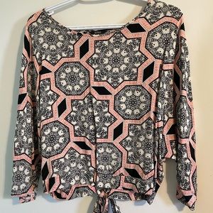 Buffalo Crop Top with Tie Back Sz L